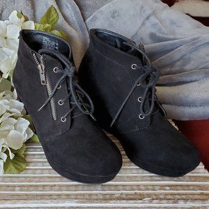 Black Faux Suede Booties